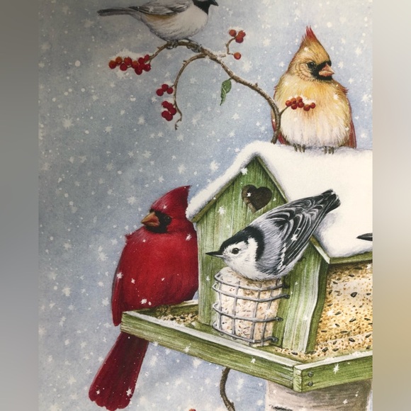 Toland Cardinal Winter Snow Birds Full Size Flag - Picture 6 of 9